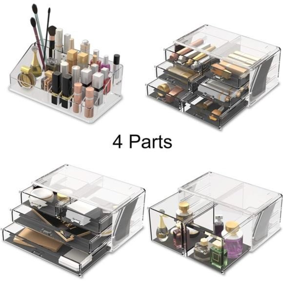 Makeup Cosmetic Organizer Storage Drawers Display Box Case with 12Drawers(Clear) - Picture 3 of 6